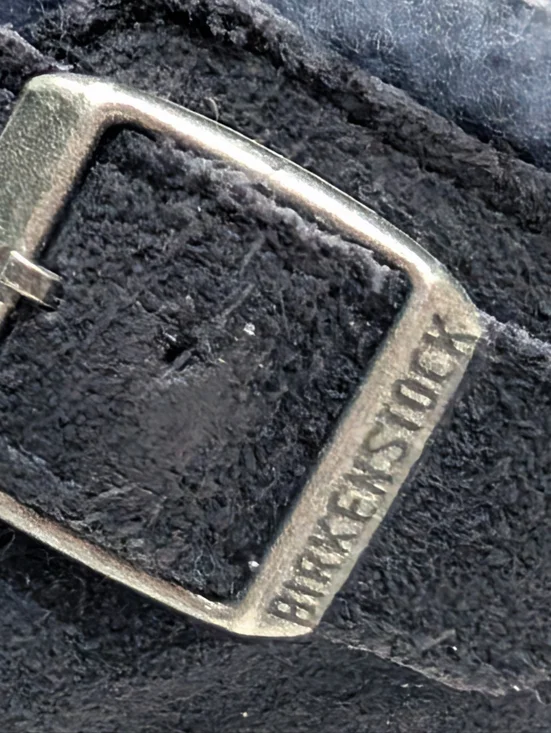 Birkenstock 38 Shearling Boston Clogs Navy Blue Suede Women's 7, Men's 5 - Picture 4 of 10